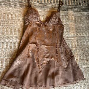 For Love And Lemons Chocolate Lace Slip